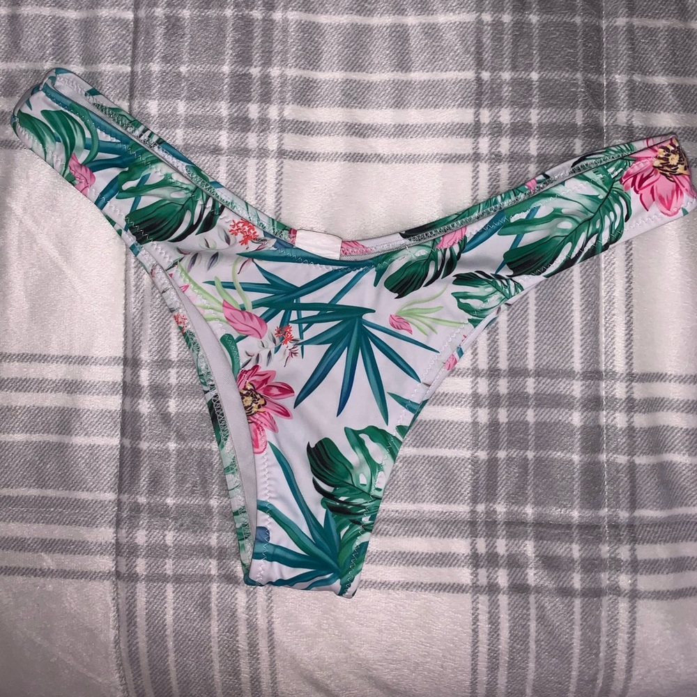 White Floral Bikini Bottom